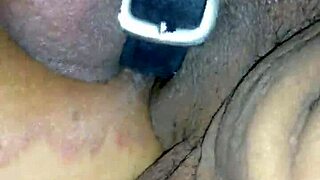 Ebony beauty’s pussy farts loudly while taking a massive black cock hard.