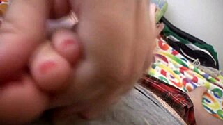 Genevive Tears Fishnet Pantyhose to Grind on Cock & Get Sensual Massage 😍