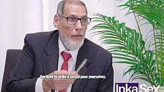 Do young Latinos receive sexual and anal therapy from old director?