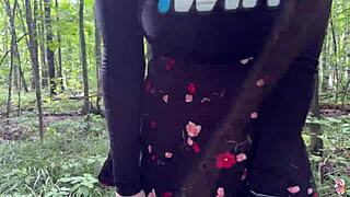 Naughty Beauty Rides Stranger in Forest Doggystyle