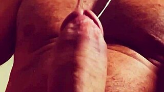 I'm warming up my big cock alone before she gets home.