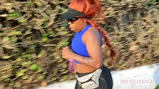 Lover asks, 'Want to see this redhead's giant ass during gym training?'