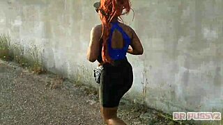 Lover asks, 'Want to see this redhead's giant ass during gym training?'