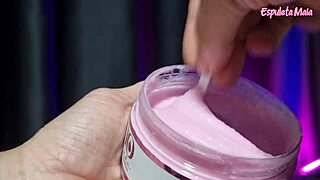 skinny latina brunette influencer testing body oils and products in asmr