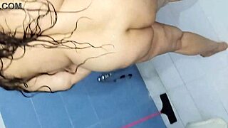 BBW Desi Indian Bhabhi Nude Bathing with Curvy Belly and Ass