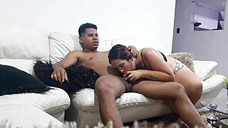 i'm watching movies with this latina slut who starts sucking my dick