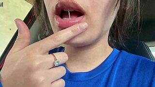 hey, check this latina spitting in my mouth like crazy... it's wild, ya know...