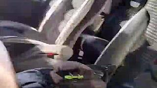 A handsome European guy indulges in sexy masturbation on a French train