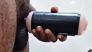 my girlfriend wasn’t around, so i handled things solo in the bathroom