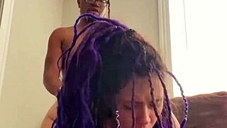 i’m a broke purple dreadhead taking a hard cock in a rough pounding session.