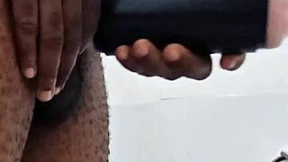 my girlfriend wasn’t around, so i handled things solo in the bathroom