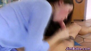 Sexy teen gets a messy facial after intense hardcore action