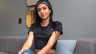 Ebony fitness model dominated with rough anal fucking and deepthroat at casting.