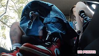 Huge Squirt In Car Riding Big Cock Of Husband's Best Friend