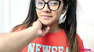 Brought a peruvian teen with chilindrina look to my place for sneaky shaved pussy fun