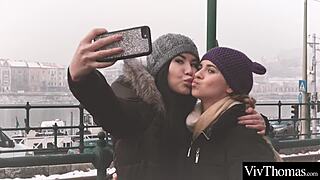 Two cute lesbians start with fingering and sucking. They lead to voracious pussy eating and intense orgasms in lingerie