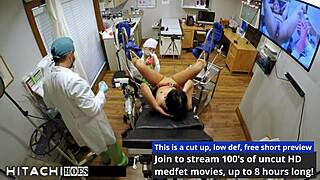 Nurse forces orgasms on human guinea pig with hitachi