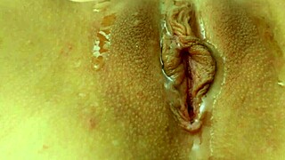 Cute Girl With Glasses Teases Her Wet Pussy Lips With A Big Dildo