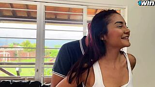 My Boyfriend Fucks Me While I'm Working Out With Sexy Tits And Narrow Ass In Colombian Casting