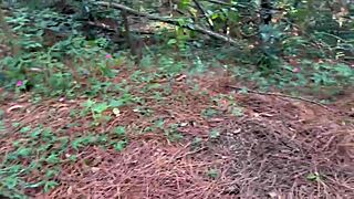 Does she get naked in the woods with big ass?