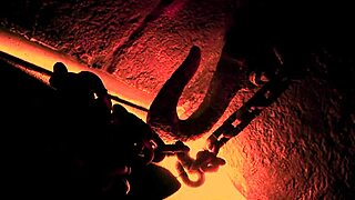 A rough femdom female dominatrix binds her submissive, exploring wet pussy in bondage play