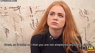 Debt4k Collector, Wow! Savoring Tender Mouth and Shaved Pussy of Cute Debtor!