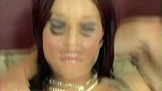 Brunette milf slut fucked hard, bent over in fishnets on bed. Deepthroat and cowgirl included.
