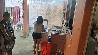 Damn, Wife’s Out and Maid Can’t Resist My Hard Cock!