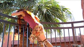 Dolly Little, 18+ redhead, engages in detailed masturbation scene