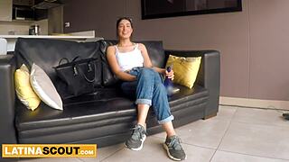 Wow! Amateur Colombian Model Gets Rough Pussy Pounding at Fake Interview!