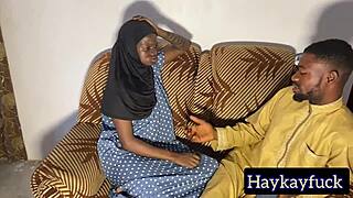 horny teen hijab girl rides cock in doggystyle 😈