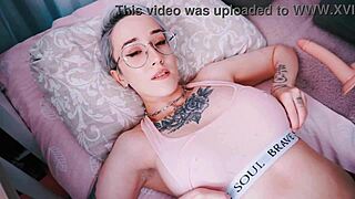 Teen with Short Hair and Tattoos Gets Wild with a Fuckmachine on Her Tits