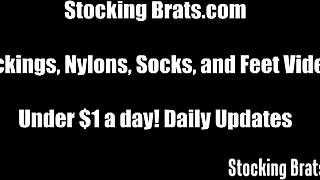 Watch These Lesbians Suck Toes In Silky Stockings!