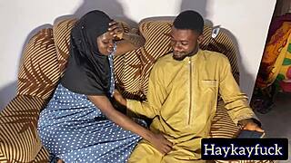 horny teen hijab girl rides cock in doggystyle 😈