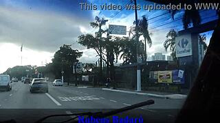 Brunette Milf Bent Over In Red Sheer For Doggystyle And Blowjob