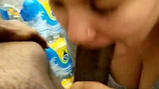 Blowjob at work with big black cock sucking