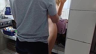 Fat Latina fuck doll provokes in kitchen