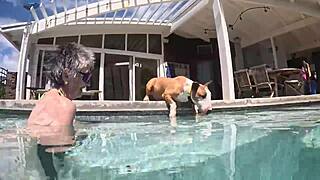 we went swimming in a private pool in hawaii kai, and i bathed my pussy in the shower with husband! 😏