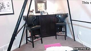 maxine spreads bubble ass for dildo masturbation in webcam show with heels