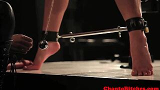 Ball Gagged BDSM Lezdom Sub Tied Up for Brutal Domination Play