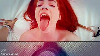 Teen Aria Carson fucks and rims older guy's big cock!