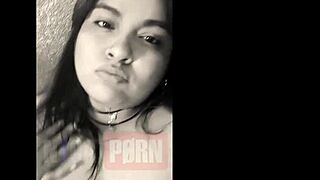 married woman touches herself with another man on video call