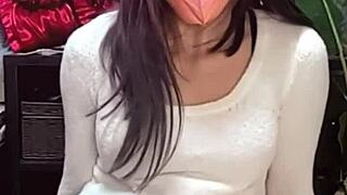 Masked Beauty in Crossdressing Masturbates While Streaming, Want to See?