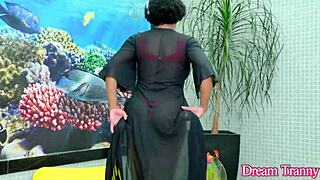 Mature Shemale Adrieli Pinheiro Strokes Her Humongous Black Cock In Solo Transsexual Scene!