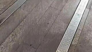 skinny latina student swallows after outdoor blowjob