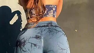 my cousin's big ass looks so sexy in tight leggings, caught me staring yesterday.