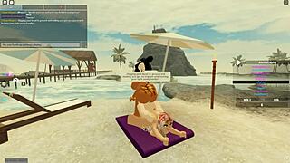 Blonde New Zealander in Roblox Adventure.