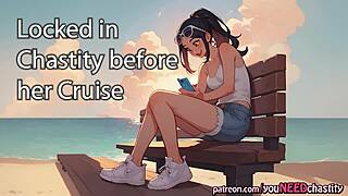 Girlfriend locks you in chastity before cruise