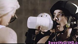 lesbian teen 18+s in locker room fingering and eating out each other