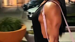 erotic muscle babe shows off hot body at gym. her strength turns heads everywhere.